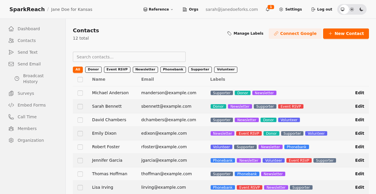 Contacts feature screenshot
