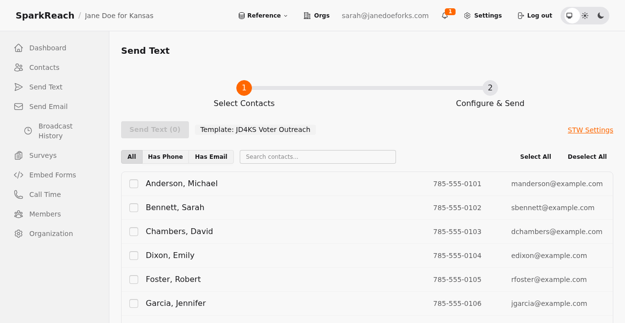 Texting feature screenshot